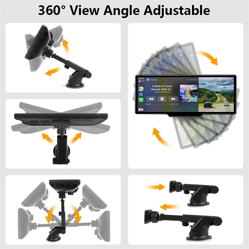 Jansite 10.26″ Smart Car Display with 4K Front & Rear Recording™