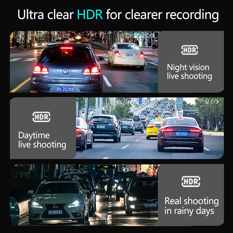 TOTNG SafeDrive 10” Touch Screen Mirror DashCam (Optional Rear Camera）
